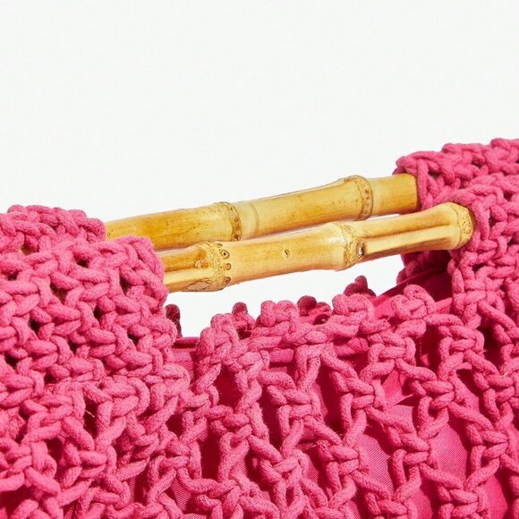 Hot Pink Vacation Women's Woven Tote Bag - Picture 6 of 7